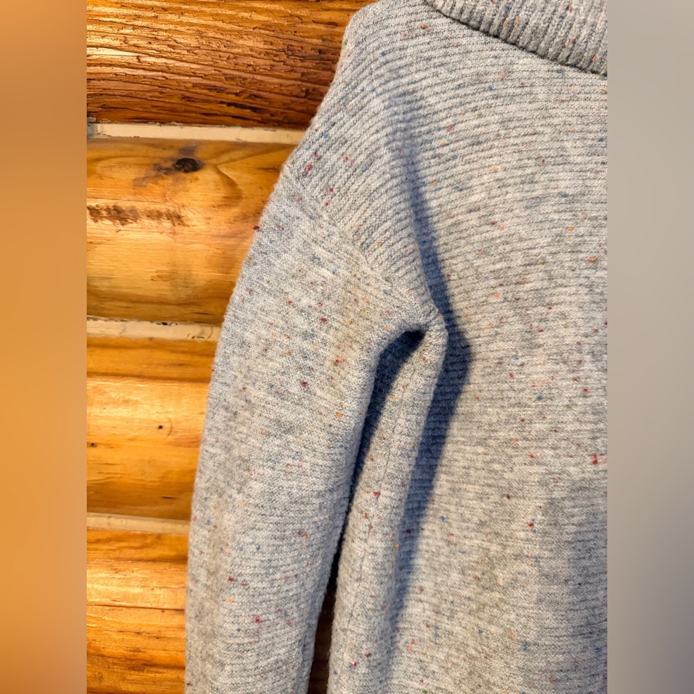 LOFT Heathered Gray Cowl Neck Sweater - Picture 7 of 11